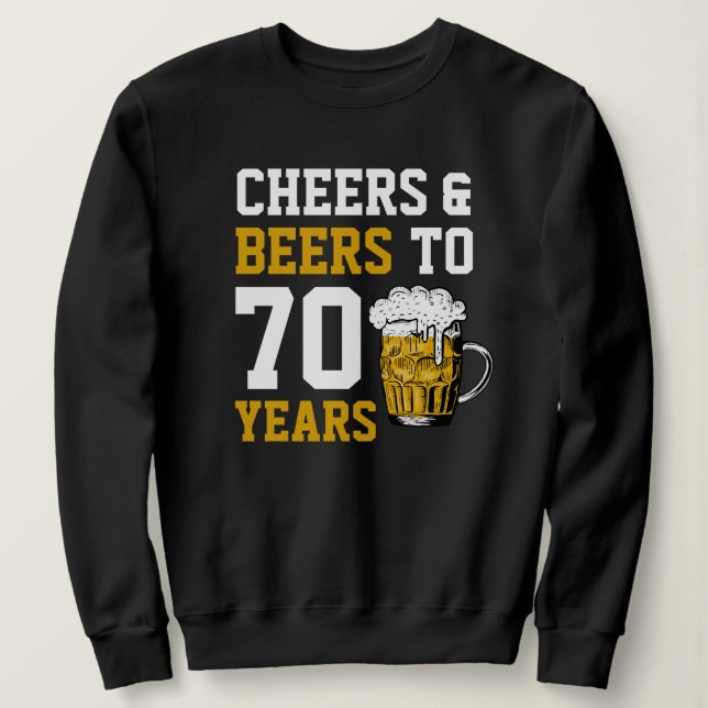 Camiseta 70 Aniversário Saúde e Cerveja aos 70 anos (Frente do Design)