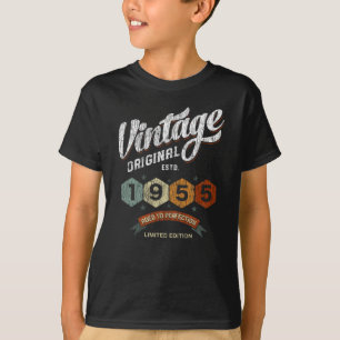 Camiseta 70 anos de idade 1955 70 de aniversário retrô incr