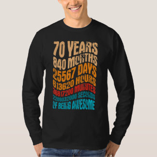 Camiseta 70 anos de idade, 70, Aniversário Legal Vintage Re