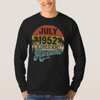 Camiseta 70 anos de idade incrível desde abril de 1952 70 B