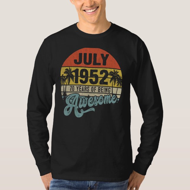 Camiseta 70 anos de idade incrível desde abril de 1952 70 B (Frente)