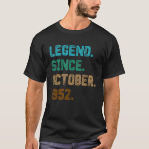 Camiseta 70 anos de idade incrível desde outubro de 1952 70