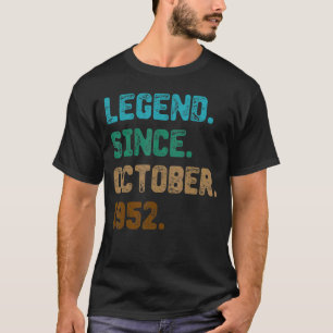 Camiseta 70 anos de idade incrível desde outubro de 1952 70