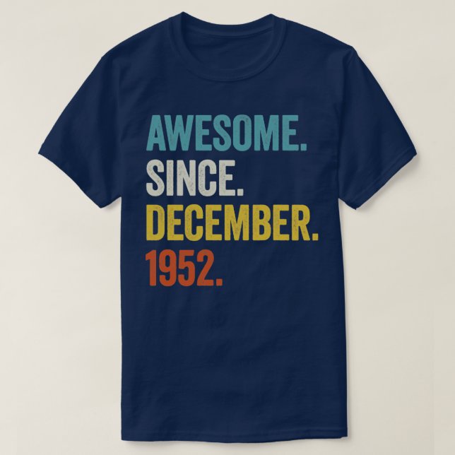 Camiseta 70 anos é incrível desde dezembro de 1952, 70 Birt (Frente do Design)