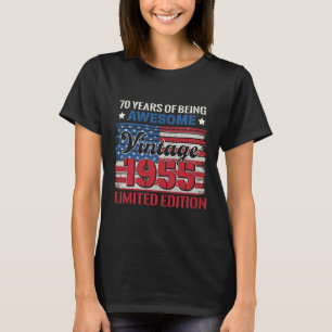 Camiseta 70 Anos Presentes 70 Aniversário Bandeira American