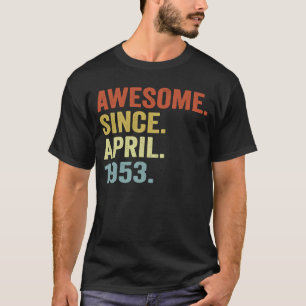 Camiseta 70 anos Vintage abril de 1953 70 Aniversário 2