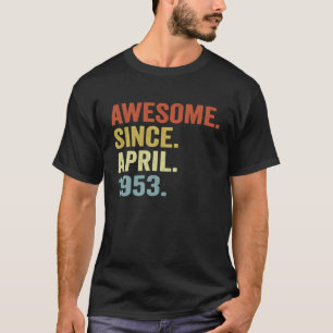 Camiseta 70 anos Vintage abril de 1953 70 Aniversário 2