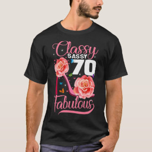 Camiseta 70 Birthday Classy Sassy 70 Fabuloso Porco de Flor