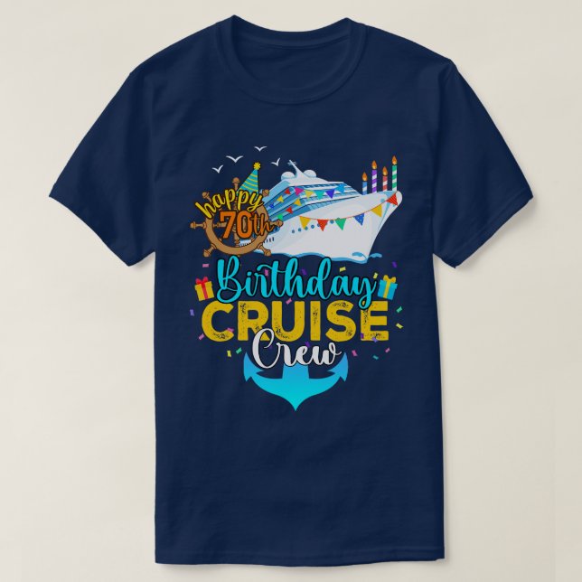 Camiseta 70 Birthday Cruise Crew (Frente do Design)