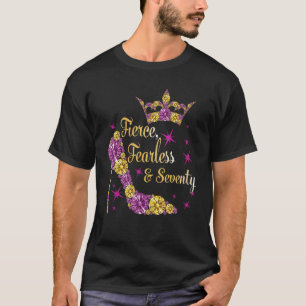 Camiseta 70 Birthday Fierce Fearce E Setenta Com Corvo