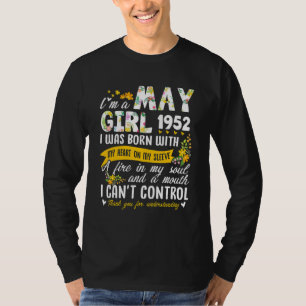 Camiseta 70 Birthday Floral Girl maio 1952