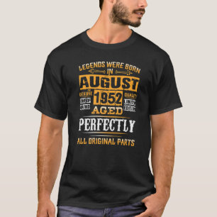 Camiseta 70 Birthday For Legends Nascer De Agosto De 1952 7