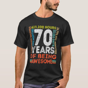 Camiseta 70 Birthday Incrível Com 70 Anos de Idade, Retro