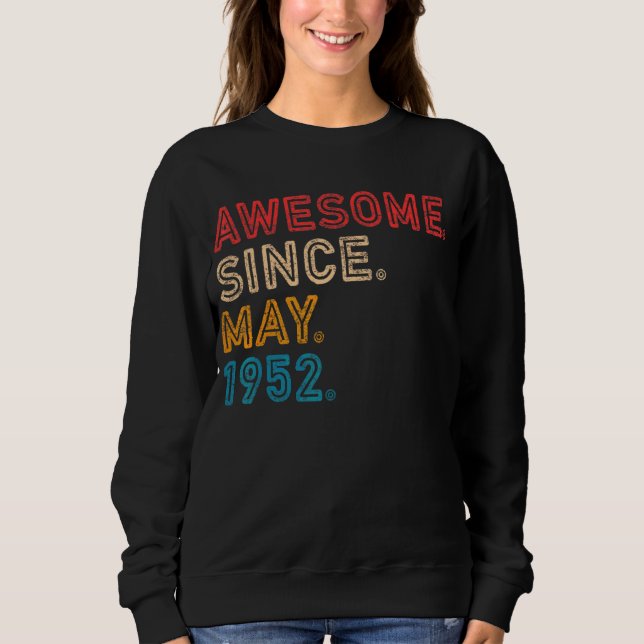 Camiseta 70 Birthday Incrível Desde Maio De 1952 70 Anos (Frente)