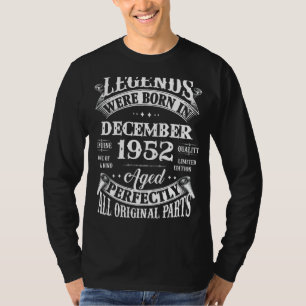 Camiseta 70 Birthday Legends Nascer Em Dezembro De 1952 70 