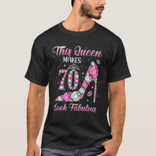 Camiseta 70 Birthday S Para Mulheres Queens 1952 Diamond Hi