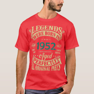 Camiseta 70 Birthday Vintage Legends Nascer Em 1952 70 Anos