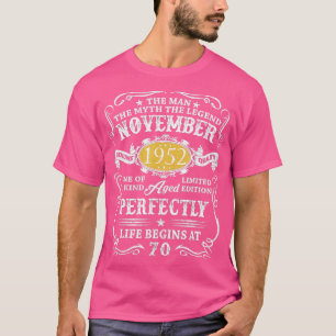 Camiseta 70 Birthday Vintage Man Myth Legend 19 de novembro