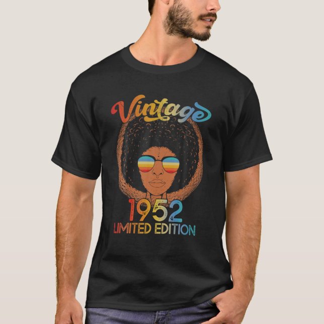 Camiseta 70 de 70 anos de idade Aniversário negro afro-amer (Frente)