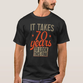 Camiseta 70 de aniversário de 70 anos para homens e mulhere