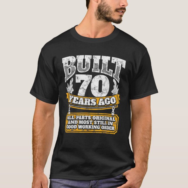 Camiseta 70 Engraçado Aniversário B Dia Presente Dizendo Id (Frente)