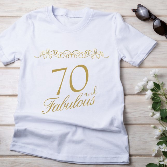 Camiseta 70 Fabuloso 70 de Ornamento Aniversário Convidado  (Criador carregado)