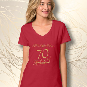 Camiseta 70 Fabuloso 70 de Ornamento Aniversário Convidado 