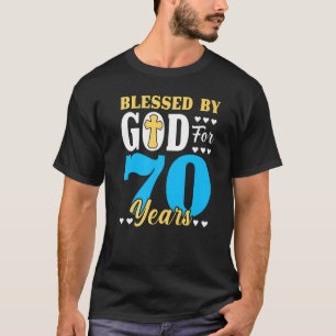Camiseta 70 Homens De Aniversário Abençoados Por Deus Por 7