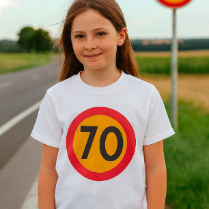 Camiseta 70 Sinal de velocidade-limite de circulação rodovi
