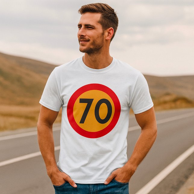 Camiseta 70 Sinal de velocidade-limite de circulação rodovi (Criador carregado)