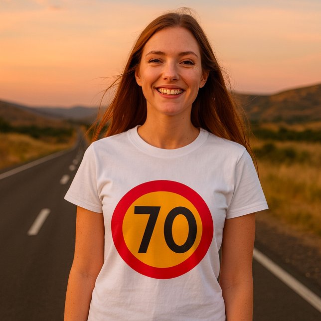 Camiseta 70 Sinal de velocidade-limite de circulação rodovi (Criador carregado)