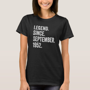 Camiseta 70 Years Old Legend Since September 1952 70th Birt