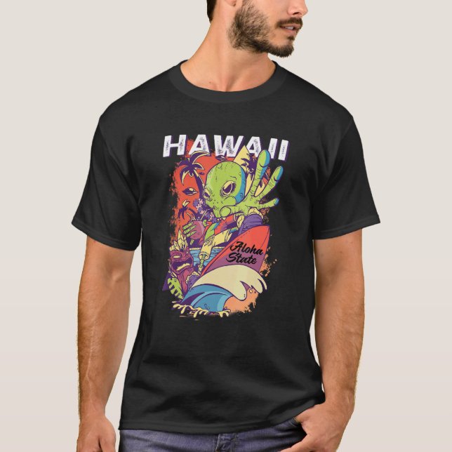 Camiseta 70er 80er Hawaiian Island Palm Beach Excelente Haw (Frente)