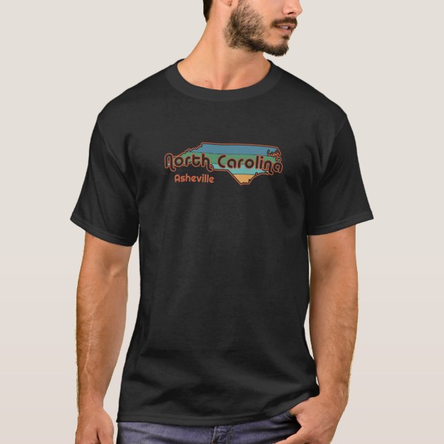 Camiseta 70S 80S Retro Carolina do Norte Souvenir Asheville (Frente)