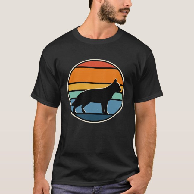 Camiseta 70s Retro Vintage German Shepherd (Frente)