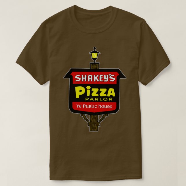 Camiseta 70s Shakeys Pizza Parlor Marquee (Frente do Design)