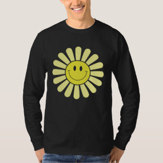Camiseta 70s Yellow Smile Face Flower Happy Peace Smiling