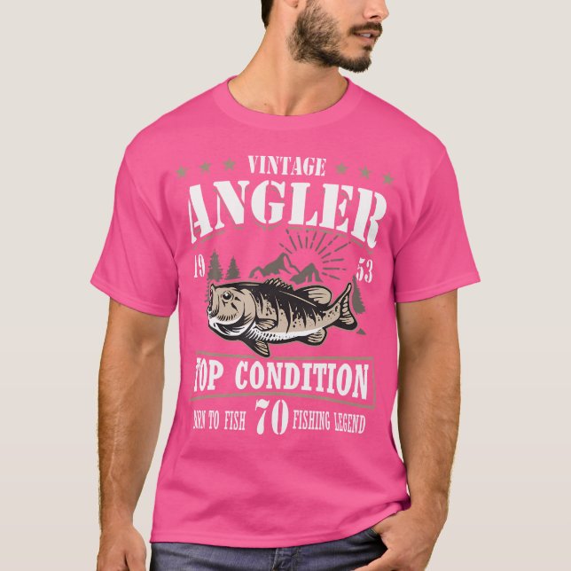 Camiseta 70Th Birthday Fishing 70 Year Old Fisherman 1953 (Frente)