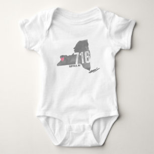 Camiseta 716 silhueta dos Estados de Nova Iorque do búfalo