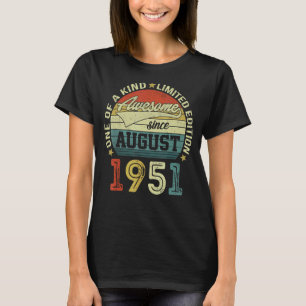 Camiseta 71 anos de idade, aniversário incrível desde agost