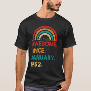 Camiseta 71 Anos De Idade Incrível Desde Janeiro De 1952 71