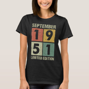 Camiseta 71 Anos Vintage Setembro 1951 71rua Aniversário