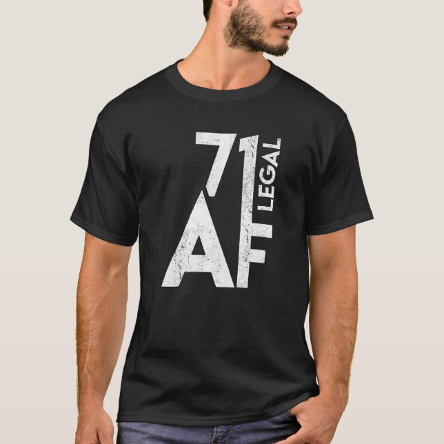 Camiseta 71 Jovem Legal AF Aniversário 71Ruas Anos Antiga F (Frente)