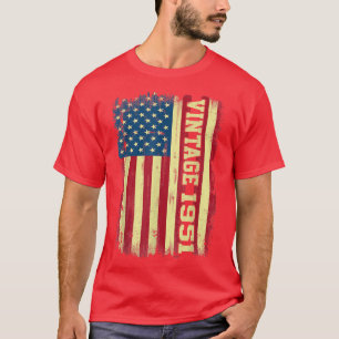 Camiseta 71 Year Old Gifts Vintage 1951 American Flag 71st