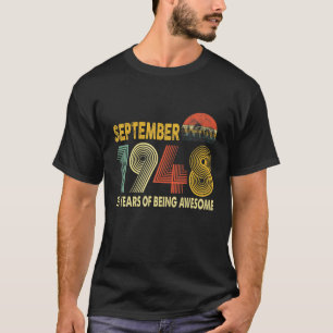 Camiseta 72º Aniversário da Retro Vintage setembro de 1948