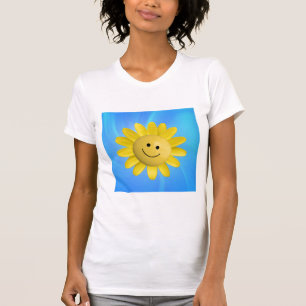 CAMISETA 720227 FLOWER SUN FLOWER SMILIE FACE CARTOON GRAPH