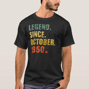 Camiseta 72 anos 72 anos de idade de Legenda de Aniversário