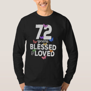 Camiseta 72 Anos Abençoada E Amada Borboleta 72º Aniversári