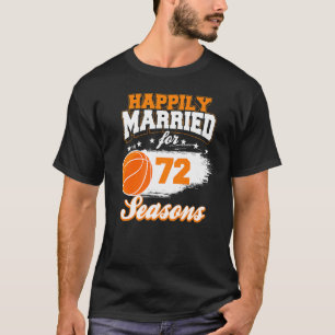 Camiseta 72 anos de casamento Aniversário de Basquete Casad