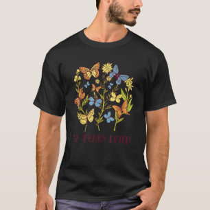 Camiseta 72 anos de idade amada pela mulher Borboleta Fl